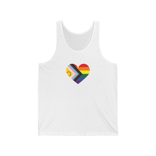 Pride Heart Unisex Jersey Tank Top - LGBTQ+ Celebration Apparel