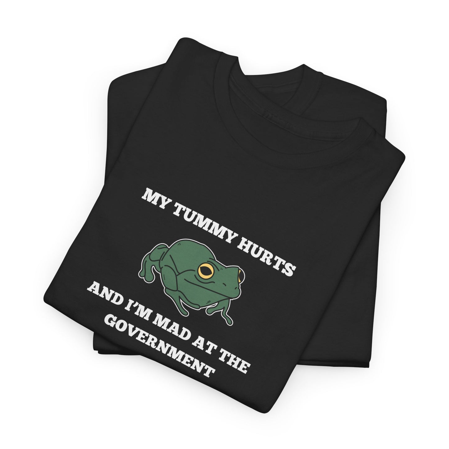 'My Tummy Hurts and I'm Mad at the Government' - Funny Unisex Heavy Cotton Tee