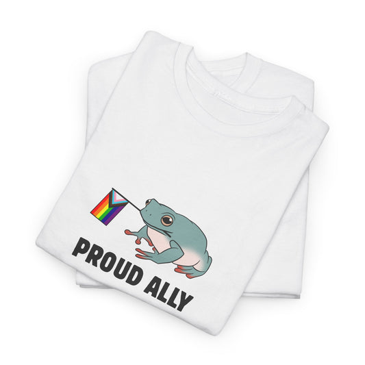 Proud Ally Frog Unisex Heavy Cotton Tee - LGBTQ+ Support Shirt