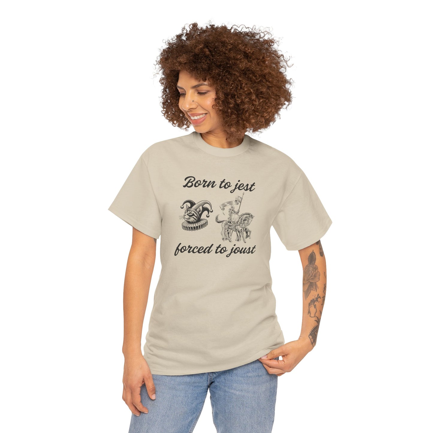 Funny Unisex Graphic Tee - 'Born to Jest, Forced to Joust' Shirt