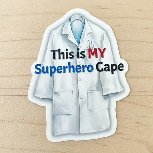 Lab Coat Hero Sticker