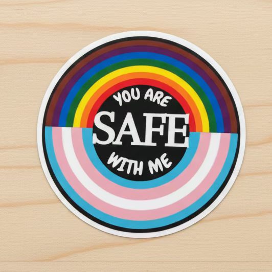 Safe with Me Pride Sticker