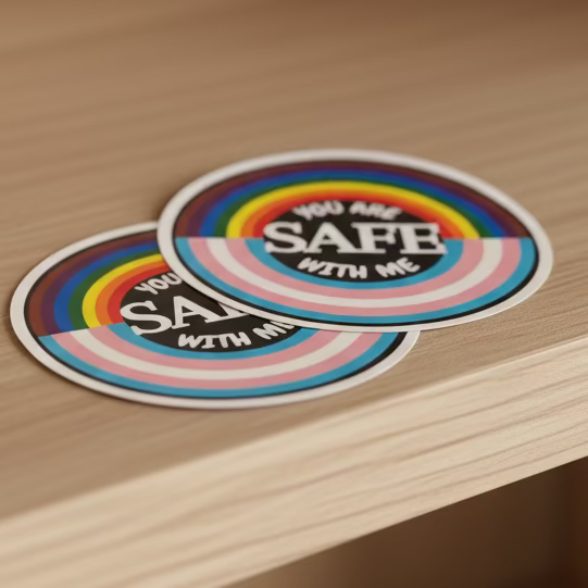 Safe with Me Pride Sticker