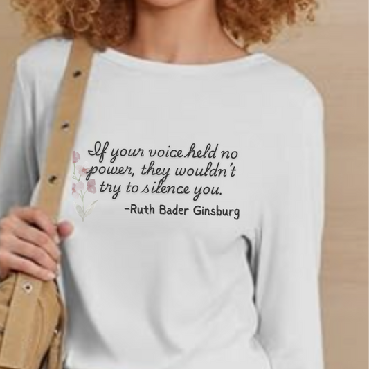 Your Voice has Power - Vintage Distressed Long Sleeve Crew Neck Tee