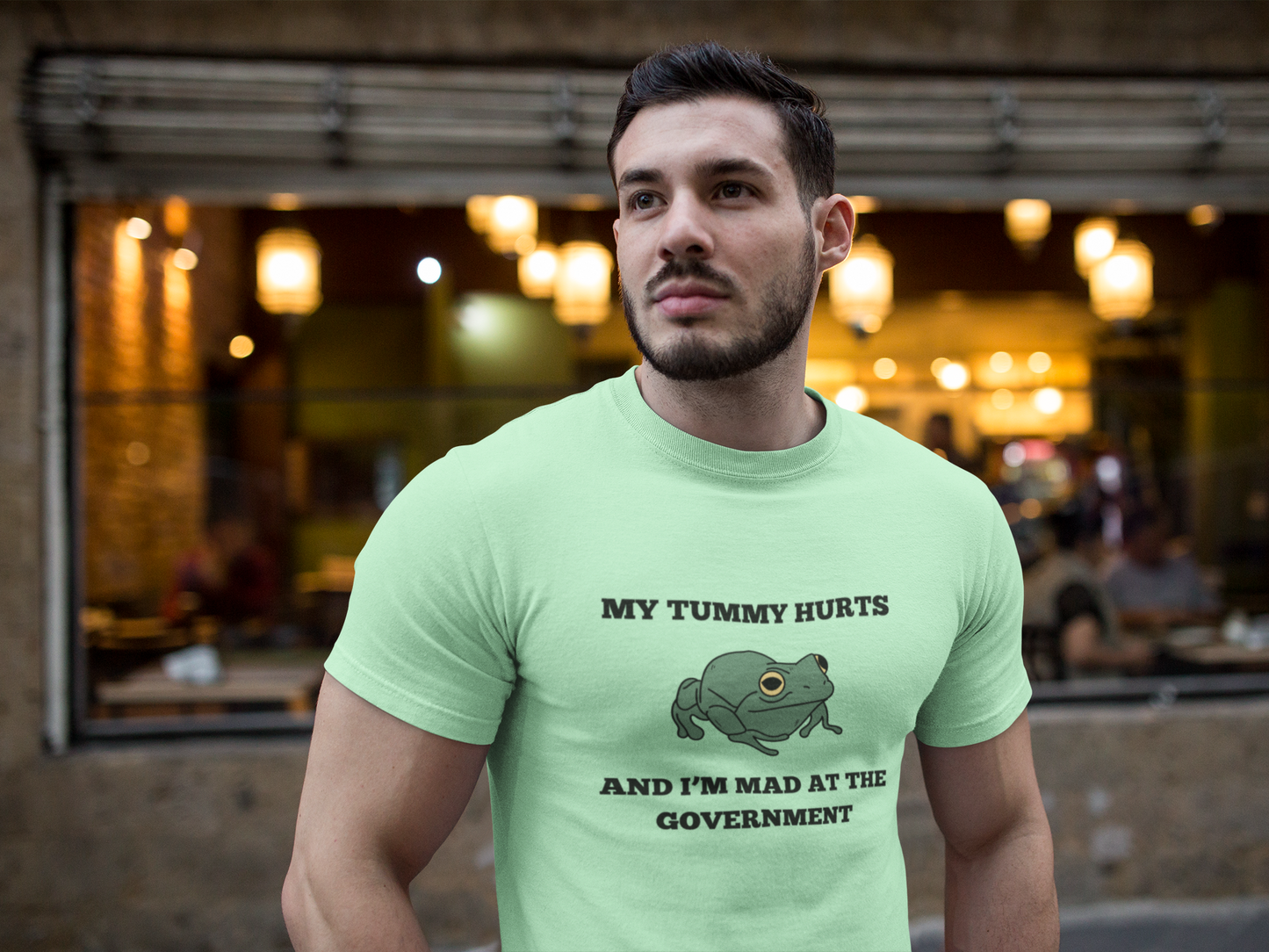 'My Tummy Hurts and I'm Mad at the Government' - Funny Unisex Heavy Cotton Tee